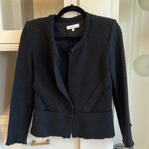 IRO black cotton woven blazer, size 0